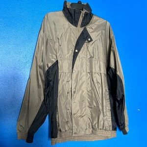 Brown and black windbreaker